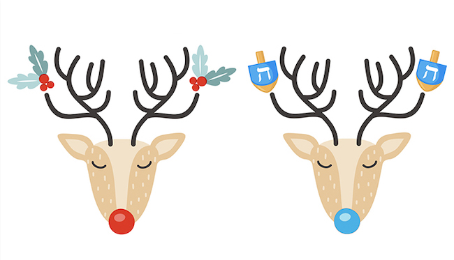 dreidels and reindeer